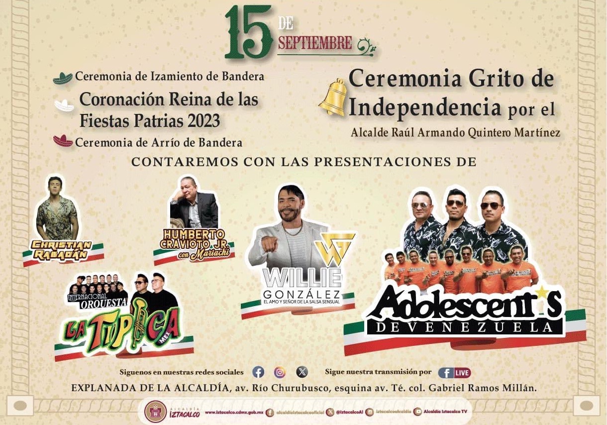 Fiestas Patrias Alcaldía Iztacalco Cartelera Cultural de la Ciudad