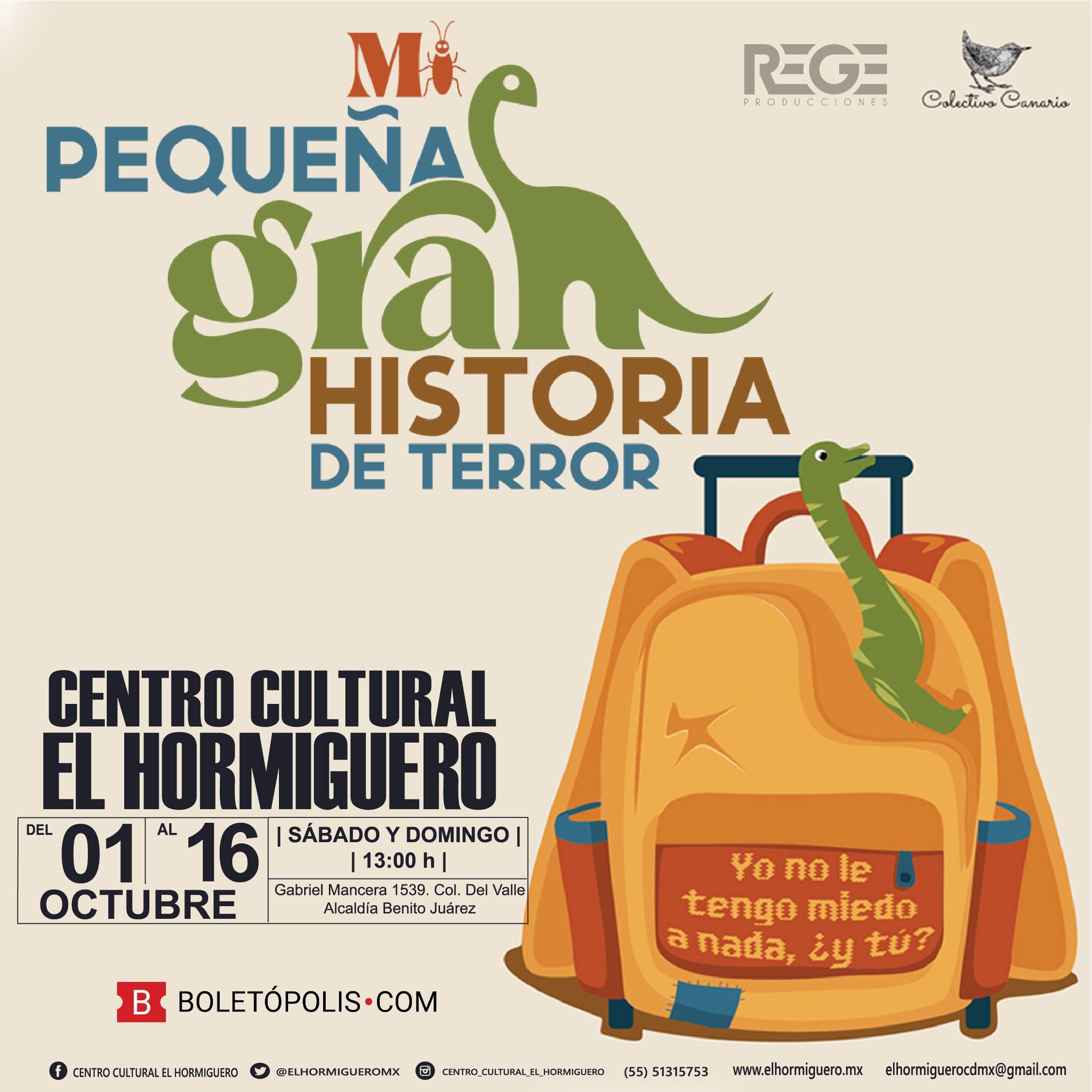 MI PEQUEÑA GRAN HISTORIA DE TERROR Cartelera Cultural de la Ciudad de México CDMX Cartelera