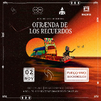 OFRÆNDA de los Recuerdos en chinampa Fuego Vivo, Xochimilco